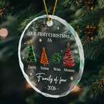 Our First Christmas As A Family Crystal Christmas Tree - Personalized Ornament 5