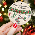 Our First Christmas As A Family Stocking - Personalized Ornament 2