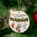 Our First Christmas As A Family Stocking - Personalized Ornament 3