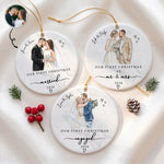 Our First Christmas As Mr & Mrs Ceramic Christmas Ornament Couple Gifts - Personalized Ornament 1