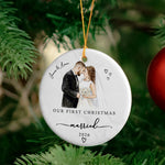 Our First Christmas As Mr & Mrs Ceramic Christmas Ornament Couple Gifts - Personalized Ornament 5