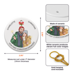 Our First Christmas Couple Cartoon Art - Personalized Ornament 5