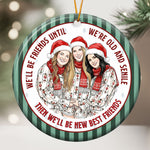 Our Friendship Is Endless Custom Photo Watercolor Besties Gift - Personalized Ornament 2