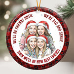 Our Friendship Is Endless Custom Photo Watercolor Besties Gift - Personalized Ornament 3