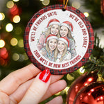Our Friendship Is Endless Custom Photo Watercolor Besties Gift - Personalized Ornament 4