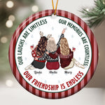 Our Friendship Is Endless Striped Pattern Christmas Gifts For Friends - Personalized Ornament 2