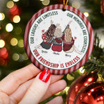 Our Friendship Is Endless Striped Pattern Christmas Gifts For Friends - Personalized Ornament 4