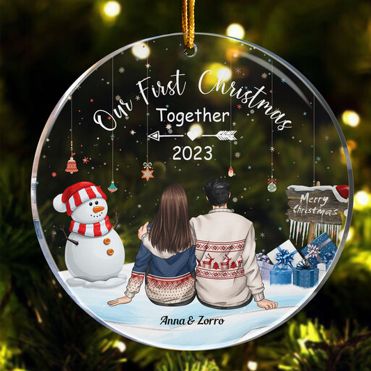 Our First Christmas Together - Personalized Circle Acrylic Ornament