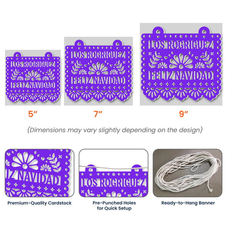 Papel Picado Con Nombre Personalizado - Decoración Para El Hogar Y Navidad - Guirnalda de Banderines Personalizada  6