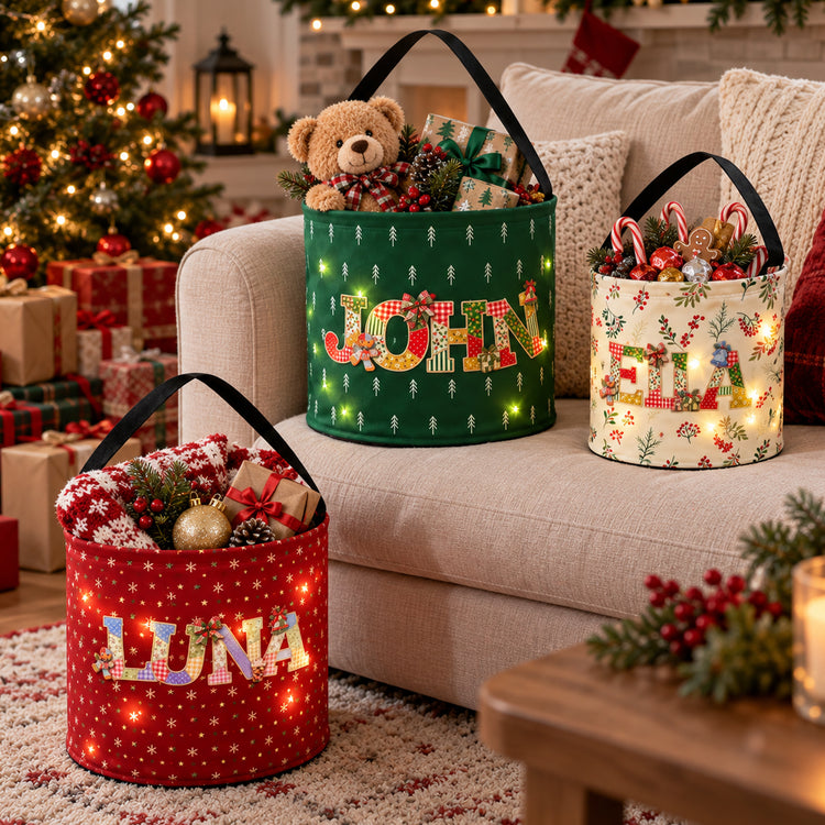 Patchwork Name Gift For Family - Personalized Basket 2