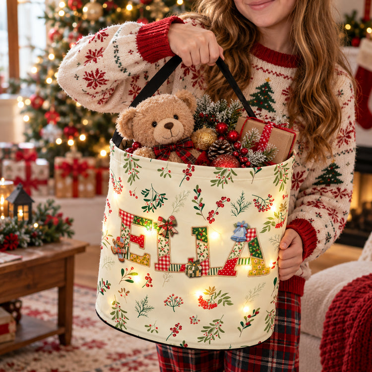 Patchwork Name Gift For Family - Personalized Basket 3