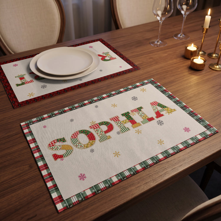 Patchwork Name Gift For Family - Personalized Placemat 9