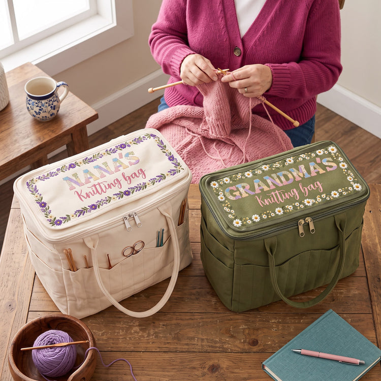 Patchwork Print Knitting - Personalized Knitting Bag 2