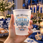 Peace Love Light Hanukkah Cup - Personalized Cups 3