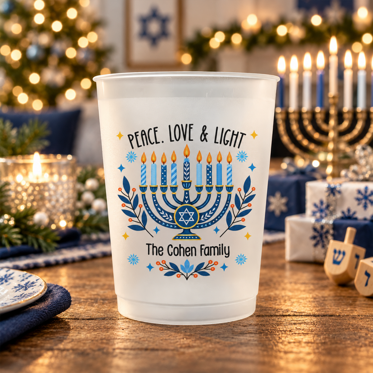 Peace Love Light Hanukkah Cup - Personalized Cups 5
