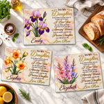 Pearl Birth Month Flower Gift For Precious Daughter - Personalized Cutting Board 2