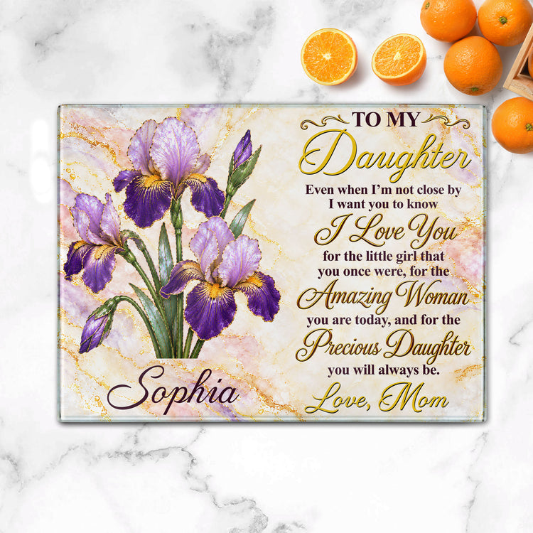 Pearl Birth Month Flower Gift For Precious Daughter - Personalized Cutting Board 3
