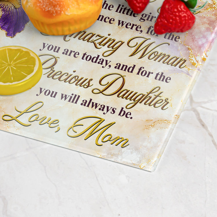 Pearl Birth Month Flower Gift For Precious Daughter - Personalized Cutting Board 6