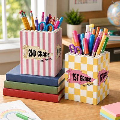 Pennant Design Teacher Back To School Gift - Personalized Pen Holder