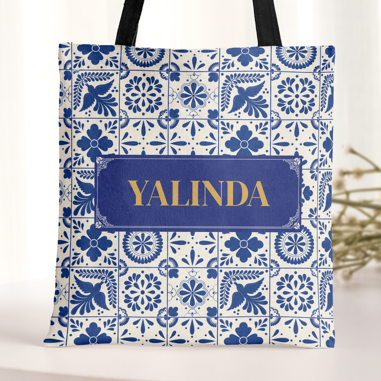 Personalizada Con Nombre Y Flores Estilo Arte Folclórico Mexicano - Regalo Para Mamá, Abuela O Mujeres Latinas - Personalizada Bolsa Tote 6