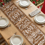 Personalizado Con Nombre de Familia Y Flores Estilo Papel Picado Mexicano - Decoración de Mesa - Personalizado Camino de Mesa  2