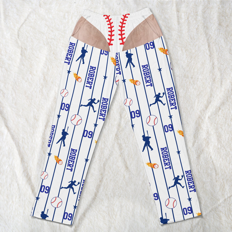 Personalized Funny Men Underwear, Custom Name & Number For Baseball, Softball, Soccer, Football, Basketball, Hockey Lover - Personalized Lounge Pants 3