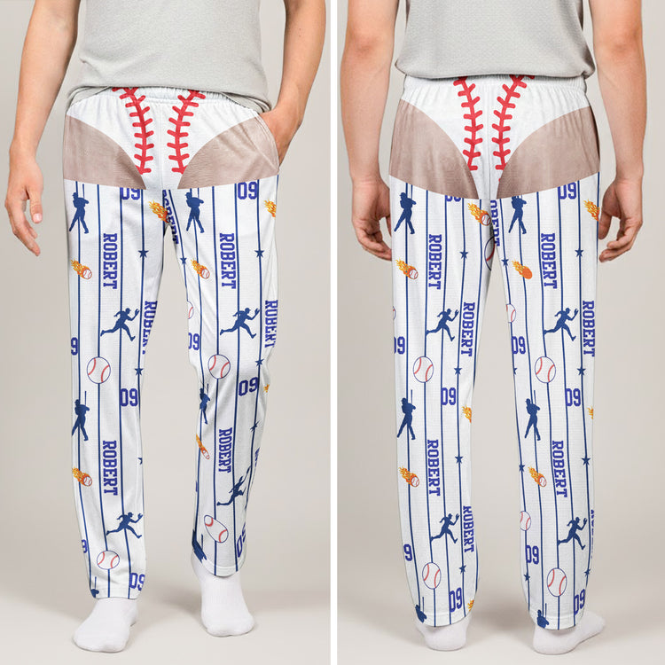Personalized Funny Men Underwear, Custom Name & Number For Baseball, Softball, Soccer, Football, Basketball, Hockey Lover - Personalized Lounge Pants 6