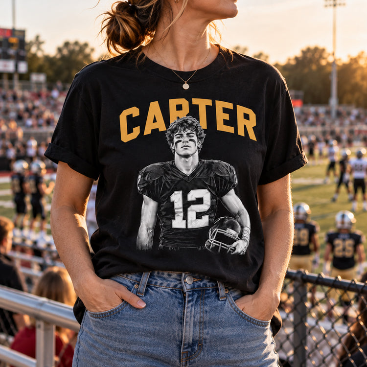 Personalized Player Name And Photo Sketch Line Art-Game Day For Mom, Grandma, Sport Fans - Personalized Shirt 1