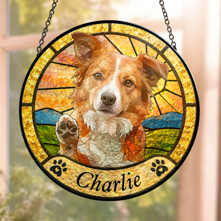 Pet Loss Gifts Stained Glass Photo Gifts For Pet Lovers - Personalized Window Hanging Suncatcher 2