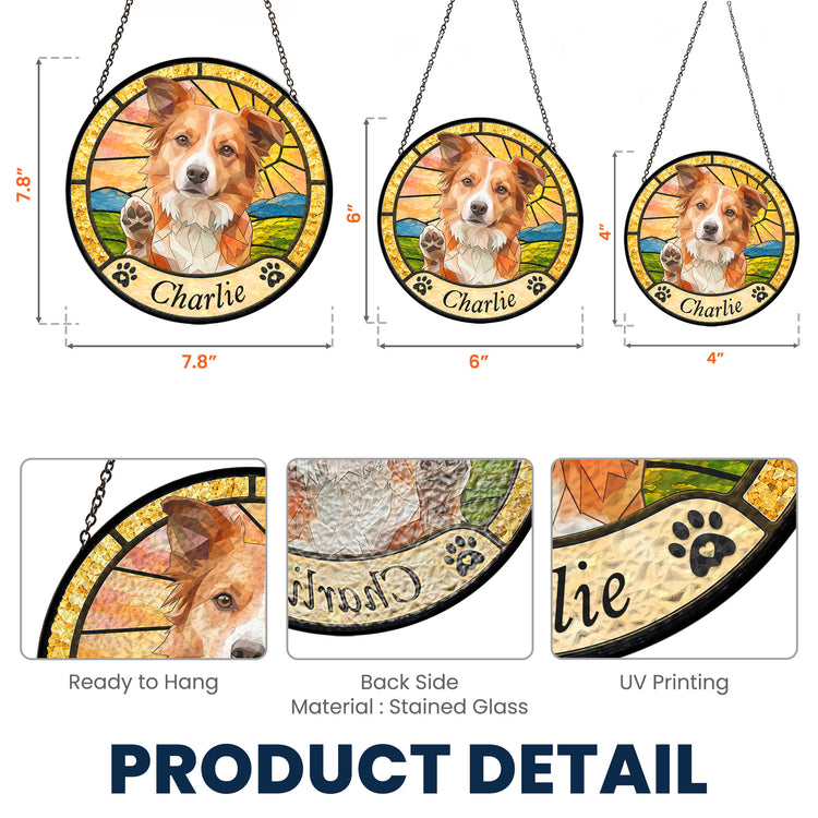 Pet Loss Gifts Stained Glass Photo Gifts For Pet Lovers - Personalized Window Hanging Suncatcher 6