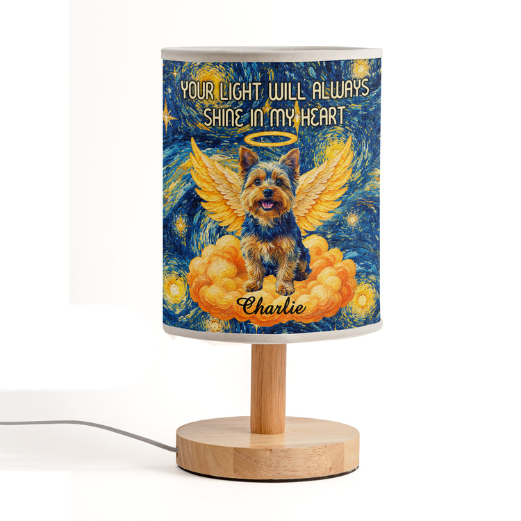 Pet Loss Starry Night Van Gogh Art You Lights Will Always Shine In My Heart - Personalized Fabric Lamp 2