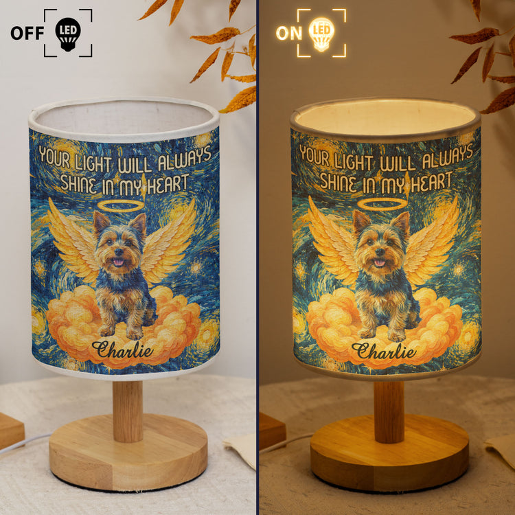 Pet Loss Starry Night Van Gogh Art You Lights Will Always Shine In My Heart - Personalized Fabric Lamp 4