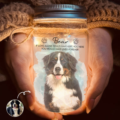 Pet Loss Watercolor Memorial Gifts - Personalized Mason Jar Light