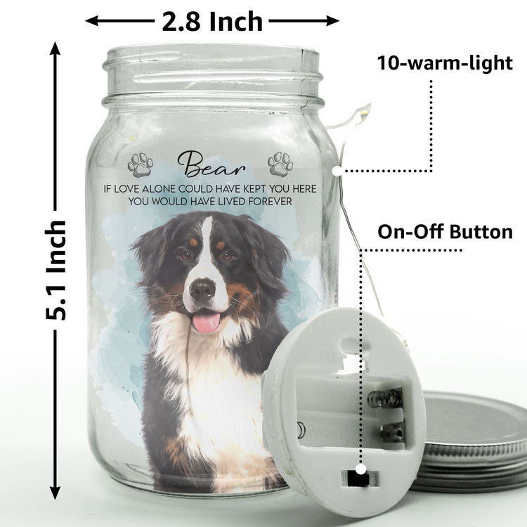 Pet Loss Watercolor Memorial Gifts - Personalized Mason Jar Light 5
