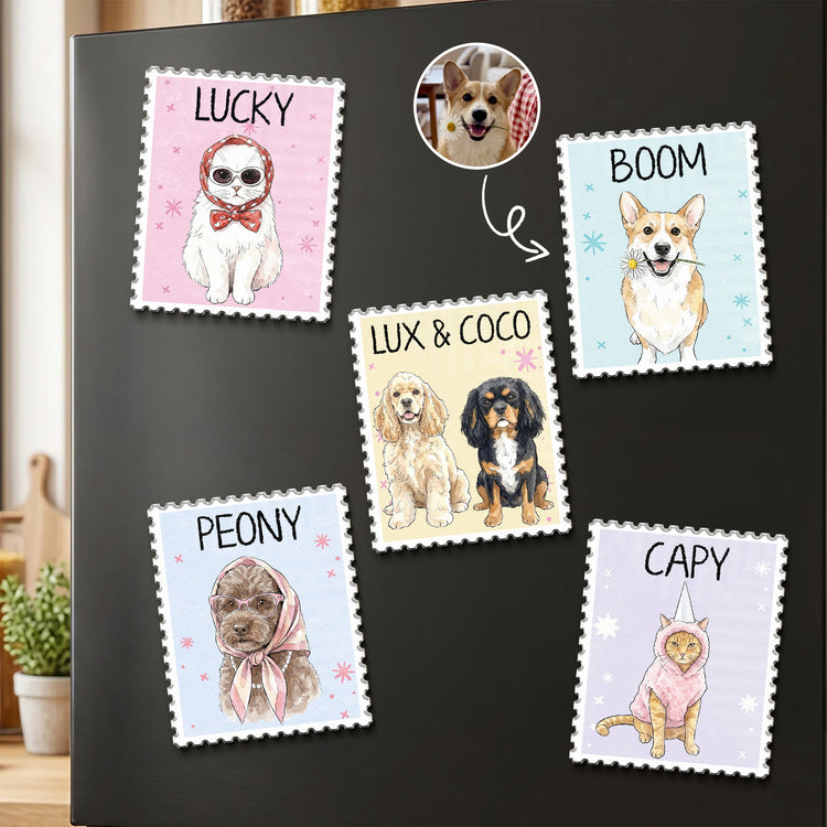 Pet Lovers Custom Photo Watercolor - Personalized Magnet 1