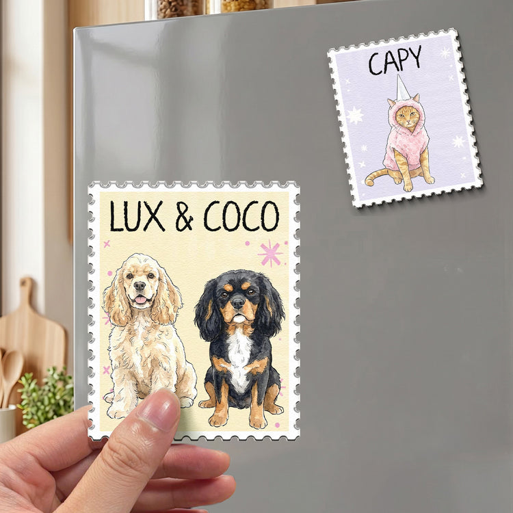 Pet Lovers Custom Photo Watercolor - Personalized Magnet 3