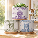  Pet Memorial Planter, Sketch Line Art Pet Photo Planter, Pet Loss Gift - Personalized Plant Pot 1