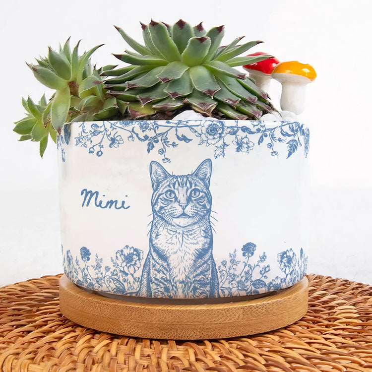 Pet Memorial Planter, Sketch Line Art Pet Photo Planter, Pet Loss Gift - Personalized Plant Pot 3