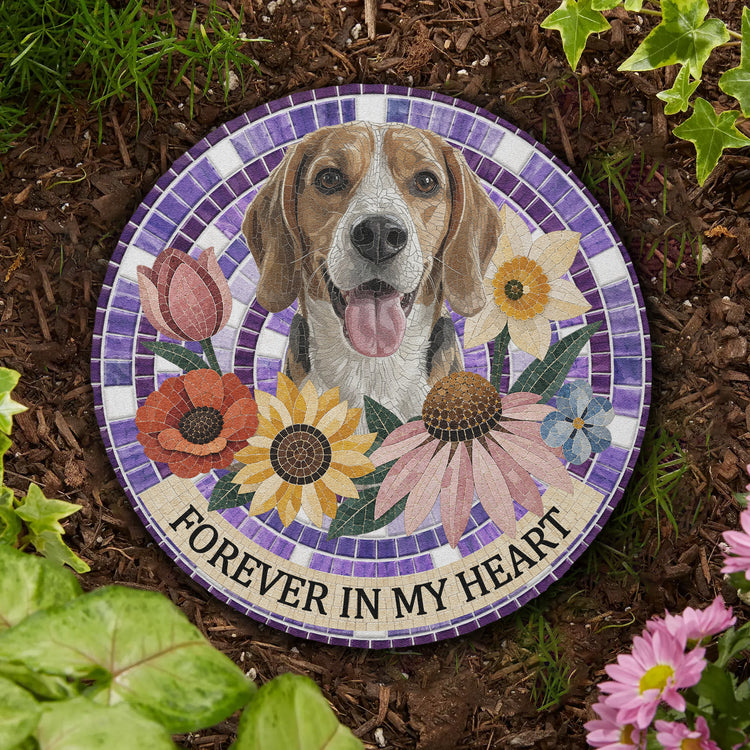 Pet Memorial Stone Custom Pet Portrait Mosaic Art - Personalized Garden Stone 4