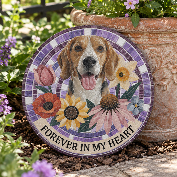 Pet Memorial Stone Custom Pet Portrait Mosaic Art - Personalized Garden Stone 5