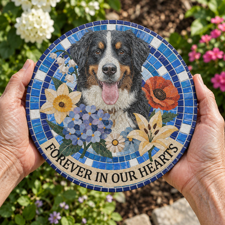 Pet Memorial Stone Custom Pet Portrait Mosaic Art - Personalized Garden Stone 6