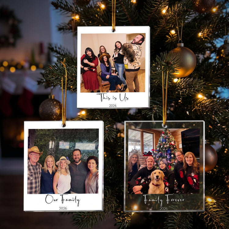 Photo Polaroid Christmas Ornament For Family, Friends, Siblings - Personalized Ornament 1