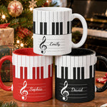 Piano, Keyboard Music Custom Name, Gift For Musician, Pianist, Composers - Personalized Mug 1