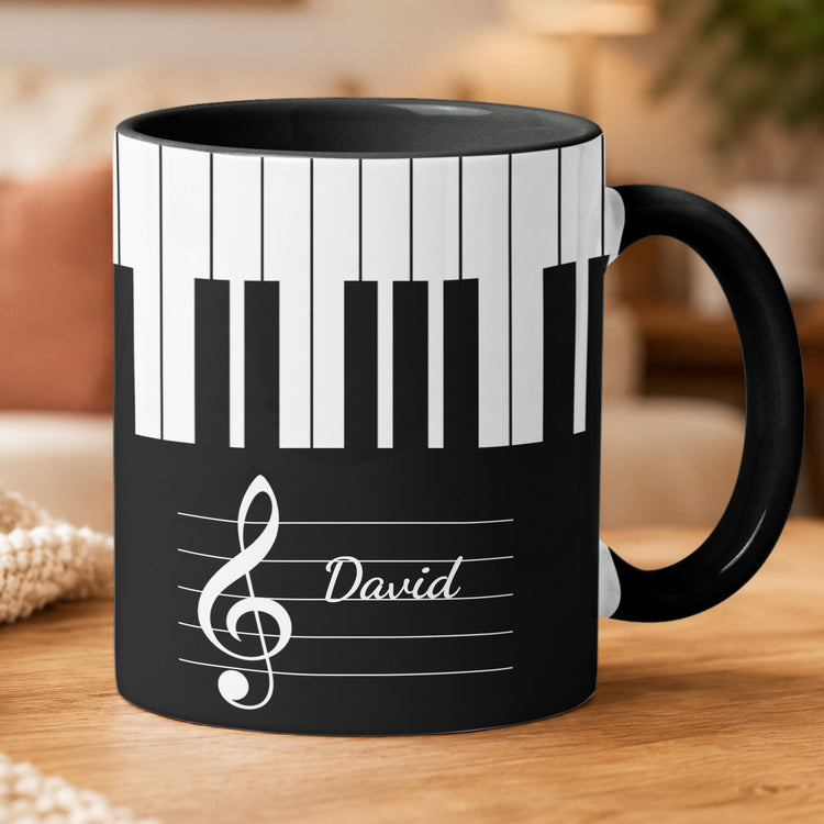 Piano, Keyboard Music Custom Name, Gift For Musician, Pianist, Composers - Personalized Mug 4