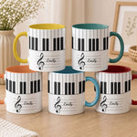 Piano, Keyboard Music Custom Name, Gift For Musician, Pianist, Composers - Personalized Mug 6
