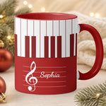 Piano, Keyboard Music Custom Name, Gift For Musician, Pianist, Composers - Personalized Mug 7