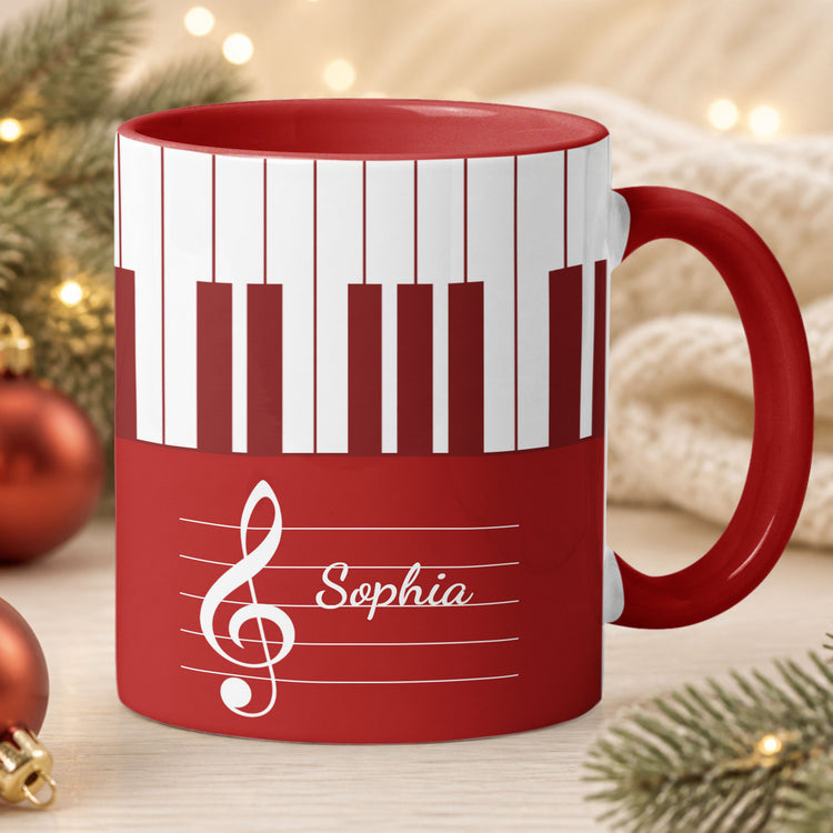 Piano, Keyboard Music Custom Name, Gift For Musician, Pianist, Composers - Personalized Mug 7