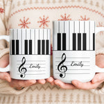 Piano, Keyboard Music Custom Name, Gift For Musician, Pianist, Composers - Personalized Mug 9