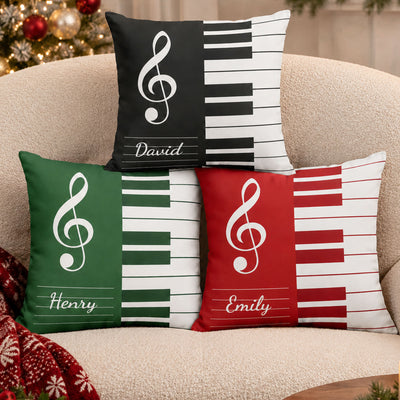 Piano, Keyboard Music Custom Name, Gift For Musician, Pianist, Composers - Personalized Pillow