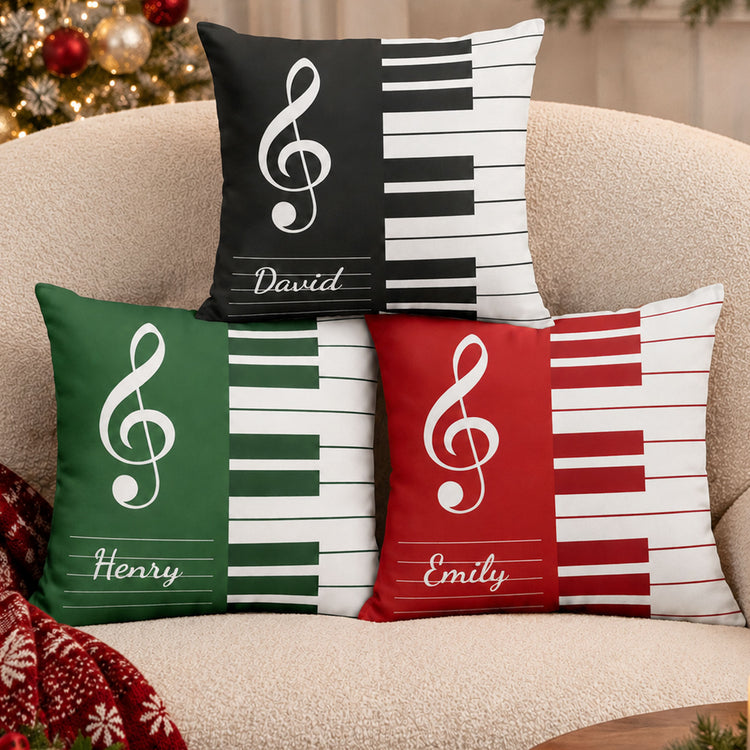 Piano, Keyboard Music Custom Name, Gift For Musician, Pianist, Composers - Personalized Pillow 1